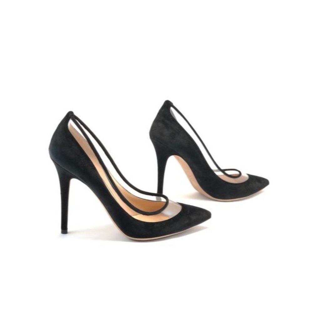VALENTINO Black Velvet And Pvc Pumps EU:39